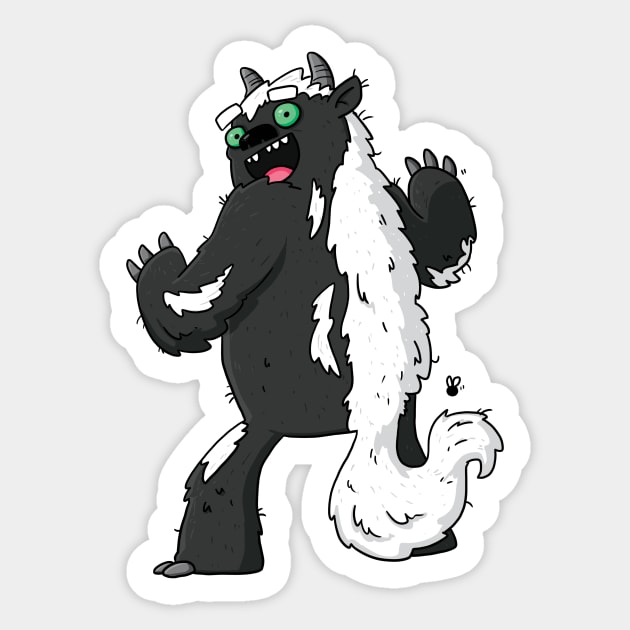 Stinky Skunk Monster Sticker by striffle